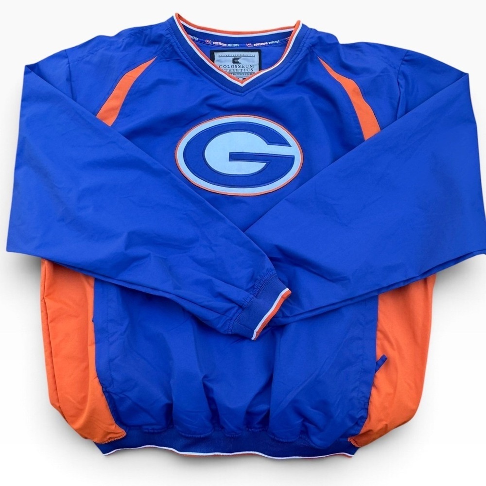 Colosseum Bishop Gorman High School Pullover Windbreaker Jacket Blue Orange XL